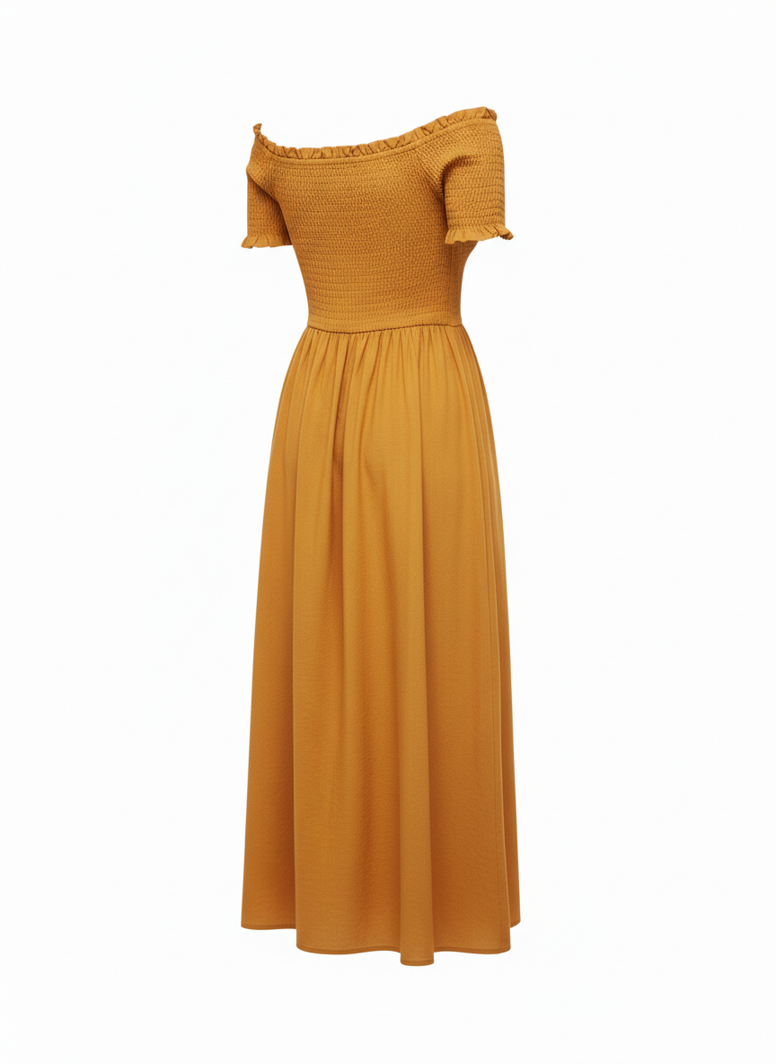 Women's Off-Shoulder Smocked Midi