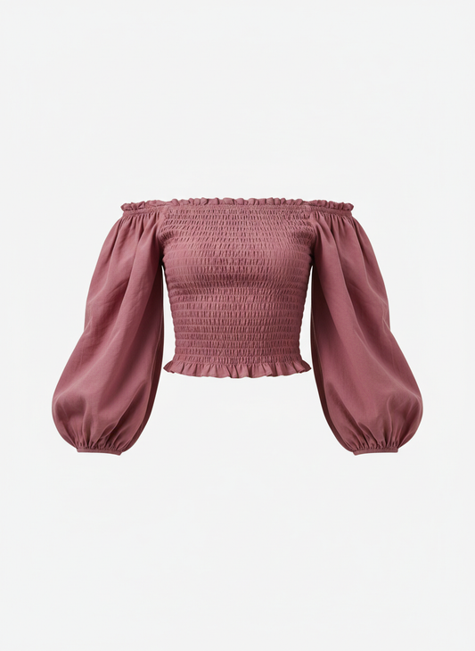 Women's Smocked Off-Shoulder Top