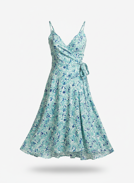 Women's Printed Wrap Sun Dress