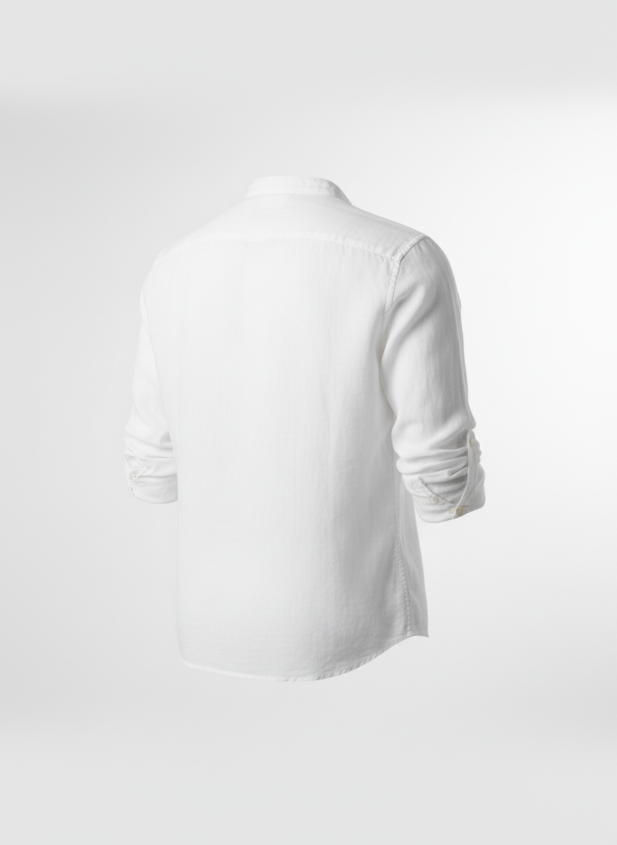 Men's Band Collar Leisure Shirt